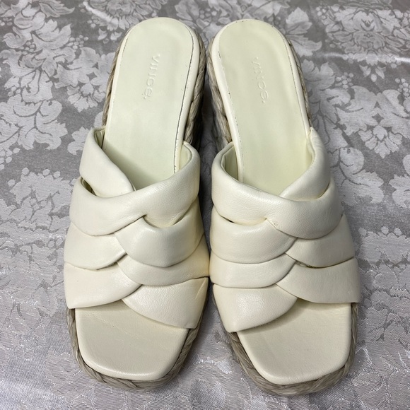 Vince Shoes - Vince Gilian Wedge Sandals Espadrille Ivory
Leather Size 7.5